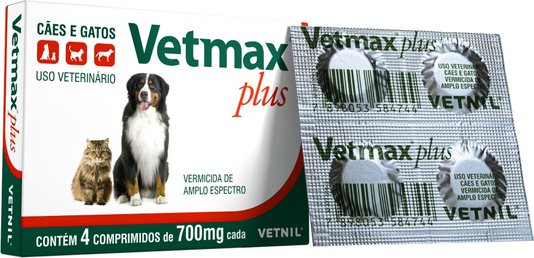 Verm Fugo Vetnil Vetmax Plus Para C Es E Gatos Comprimidos Mg