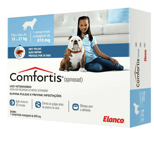 Antipulgas Comfortis para Cães de 18 a 27Kg 810mg