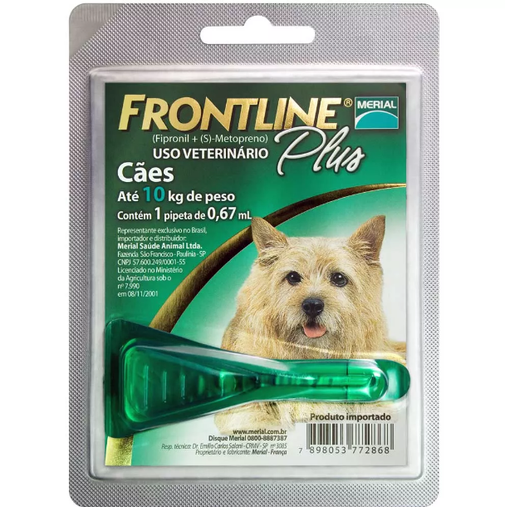 Antipulgas Frontline Plus para Cães P 1 a 10Kg 0,67ml