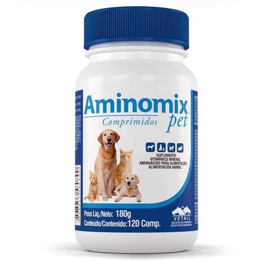 Suplemento Vitamínico Vetnil Aminomix Pet para Cães e Gatos 120 Comprimidos 180g