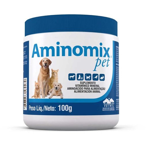 Suplemento Vitamínico Vetnil Aminomix Pet para Cães e Gatos 100g