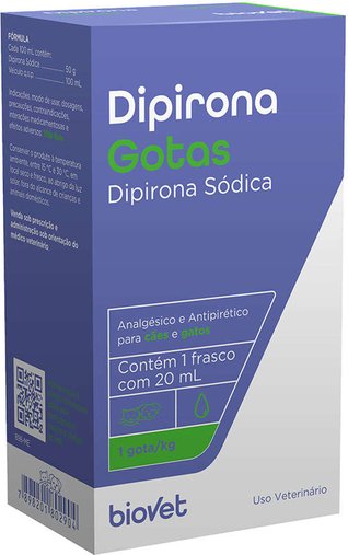Analgésico Dipirona Biovet em Gotas 20ml