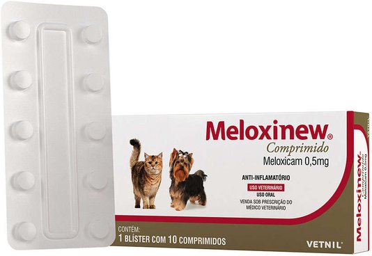 Anti-Inflamatório Vetnil Meloxinew 0,5mg para Cães e Gatos Caixa