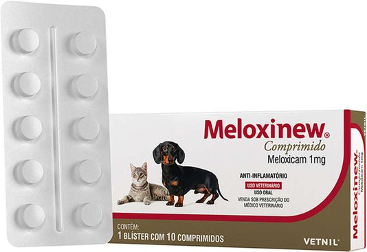 Anti-Inflamatório Vetnil Meloxinew 1mg para Cães e Gatos Caixa