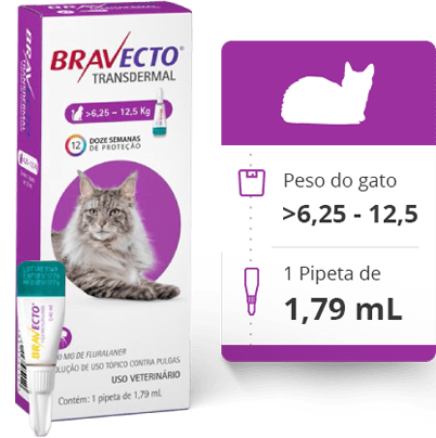 Antipulgas MSD Bravecto para Gatos de 6,25 a 12,5kg