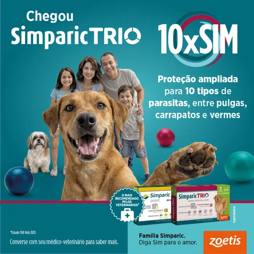 Antipulgas, Carrapaticida e Vermífugo Simparic Trio para Cães de 20,1 a 40kg 1un