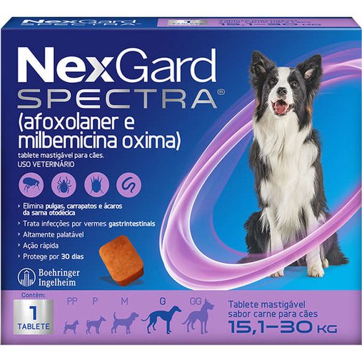 Antipulgas e Vermífugo Nexgard Spectra G para Cães de 15,1 a 30Kg