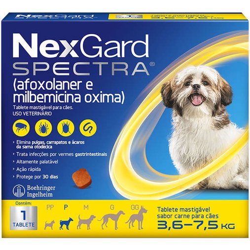 Antipulgas e Vermífugo Nexgard Spectra P para Cães de 3,6 a 7,5Kg