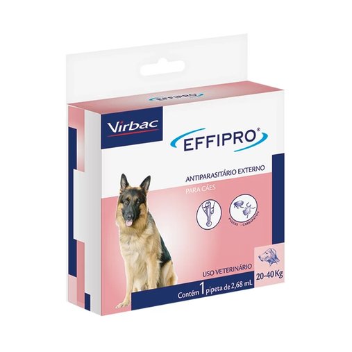Antipulgas e Carrapatos Virbac Effipro 2,68ml para Cães de 20 a 40kg