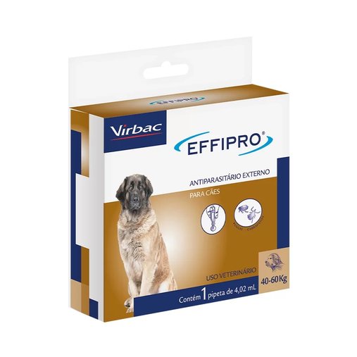 Antipulgas e Carrapatos Virbac Effipro 4,02ml para Cães de 40 a 60kg