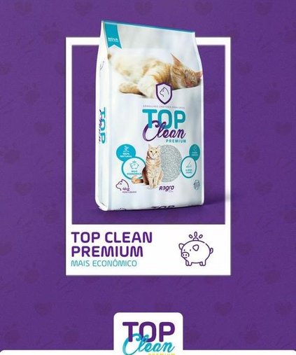 Areia Higiênica Bentonita Top Clean Premium Classic 4Kg