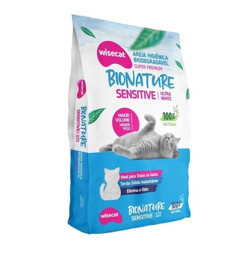 Areia Higiênica Biodegradável Bionature Sensitive 10Kg