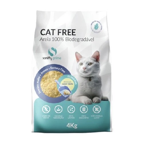 AREIA HIGIENICA CAT FREE GRAOS FINOS 4KG