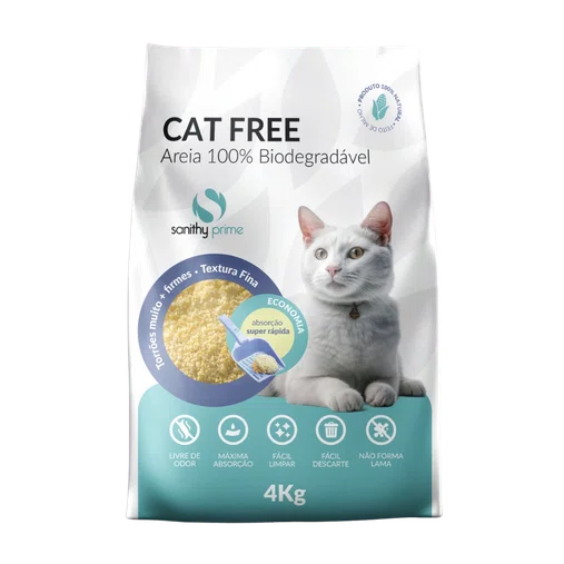 AREIA HIGIENICA CAT FREE GRAOS FINOS 4KG