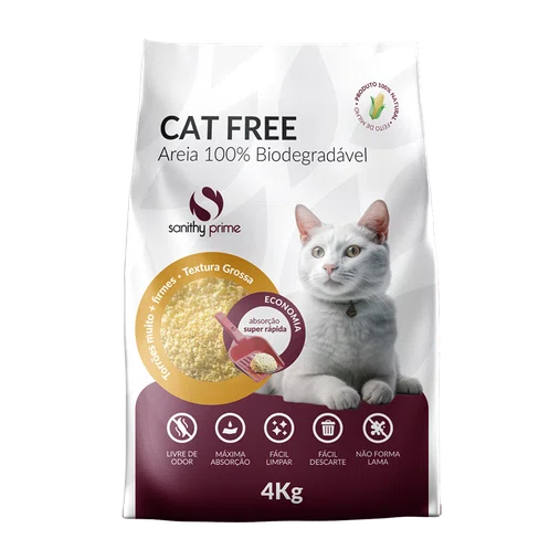 AREIA HIGIENICA CAT FREE GRAOS GROSSOS 4KG