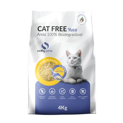 AREIA HIGIENICA CAT FREE YUCA FINA 4KG