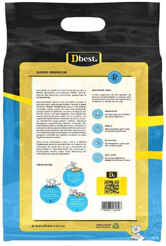 Areia Higiênica Dbest Tradicional para Gatos 2Kg