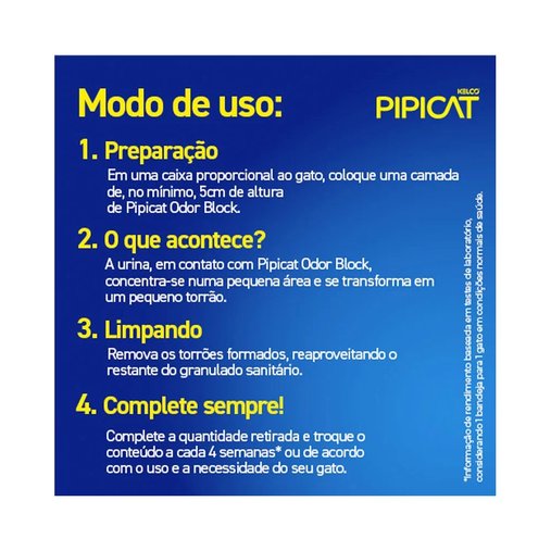 Areia Higiênica Pipicat Campestre para Gatos 4Kg