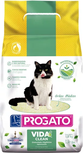 Areia Higiênica ProGato Vida Clean Grossa para Gatos 4Kg
