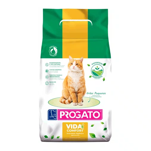 Areia Higiênica ProGato Vida Comfort Grãos Finos para Gatos 10Kg