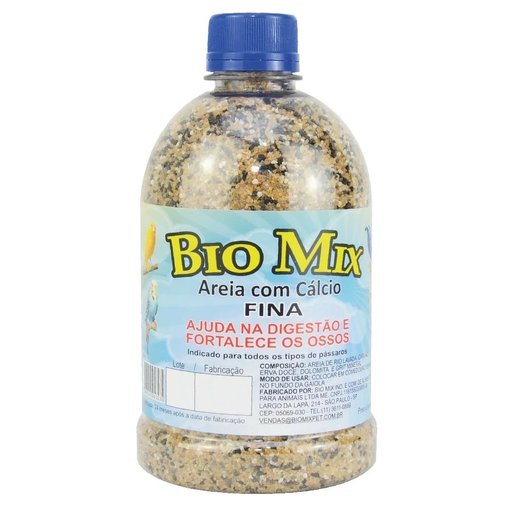 AREIA PASSAROS C/CALCIO FINA BIOMIX 830G