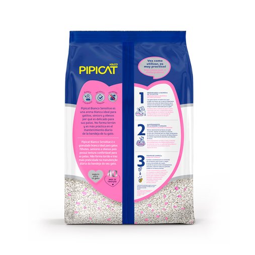 AREIA SANITARIA PIPICAT BIANCO SENSITIVE 1,8KG