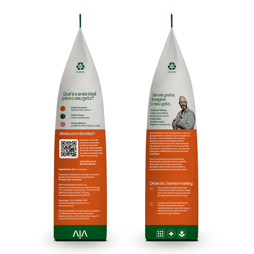 Areia Higiênica Biodegradável Viva Verde Grãos Grossos 4Kg