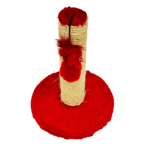 Brinquedo São Pet Arranhador Pelúcia Redondo M Vermelho para Gatos