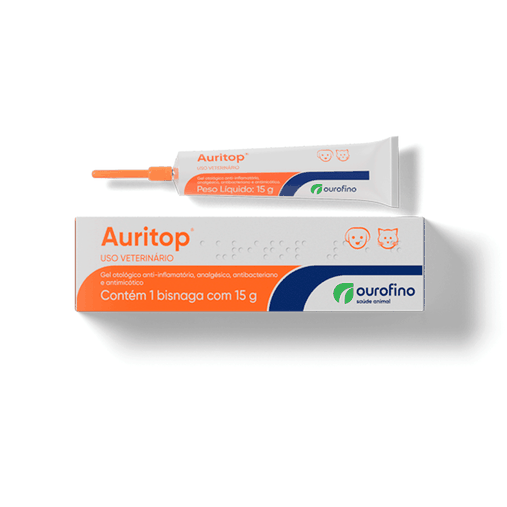 Gel Otológico Ourofino Auritop para Cães e Gatos 15g