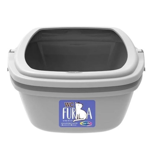 Sanitário Higiênico Plast Pet Furba Cinza G para Gatos
