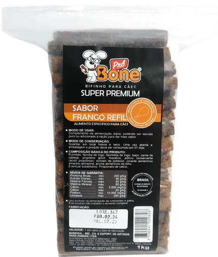 BIFINHO FRANGO SUPER PREMIUM 1KG REFIL PRO BONE