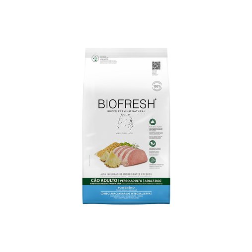 BIOFRESH ADULTO RACAS MEDIAS LOMBO E ABACAXI 10,1KG