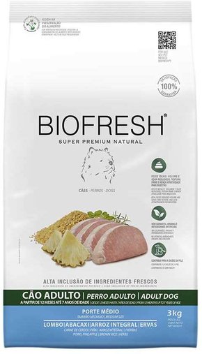 Ração Biofresh para Cães Adultos Raças Pequenas e Mini Sabor Lombo e Abacaxi 1Kg