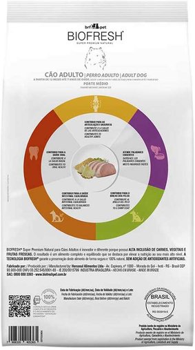 Ração Biofresh para Cães Adultos Raças Pequenas e Mini Sabor Lombo e Abacaxi 1Kg