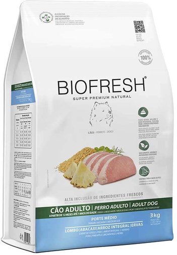 Ração Biofresh para Cães Adultos Raças Pequenas e Mini Sabor Lombo e Abacaxi 1Kg
