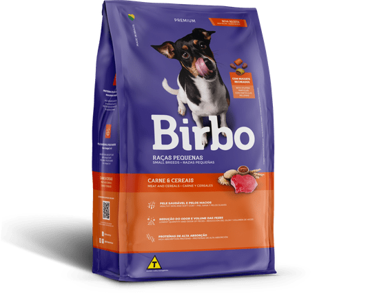 Ração Birbo para Cães Adultos Raças Pequenas Sabor Carne e Cereais 7Kg