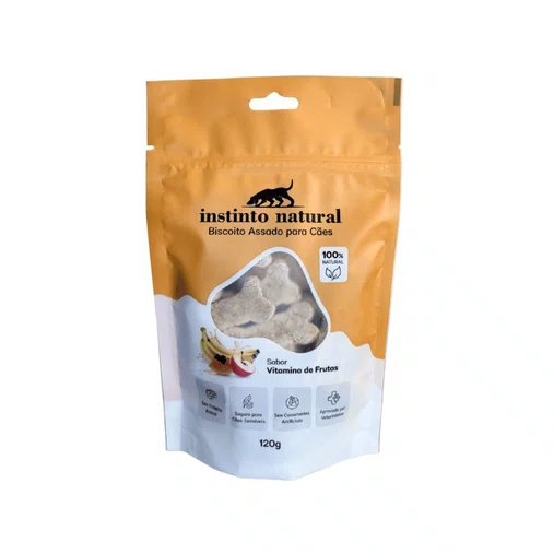 Biscoito Instinto Natural para Cães Sabor Vitamina de Frutas 150g