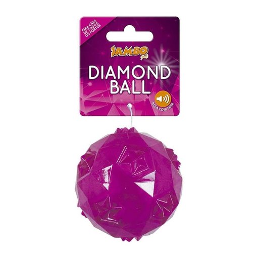 Brinquedo Jambo Pet Bola Diamond TPR G Rosa para Cães