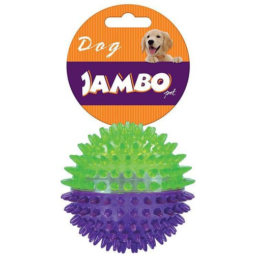 Brinquedo Jambo Pet Bola Espinho TPR M Roxo e Verde para Cães