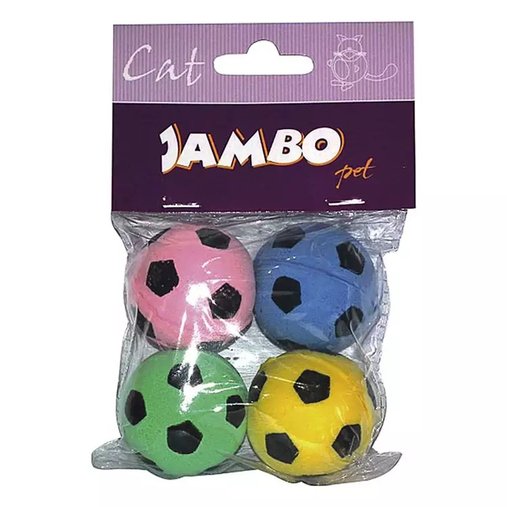 Brinquedo Jambo Pet Bolinha de Futebol para Cães 4un