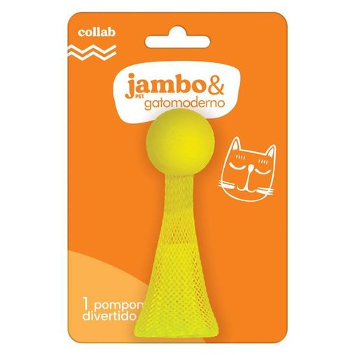 Brinquedo Jambo Pet & Gatomoderno Pompom Amarelo para Gatos