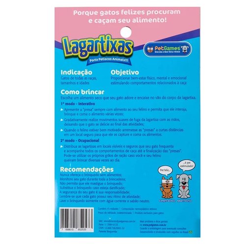 BRINQUEDO LAGARTIXA C/4 UN PET GAMES