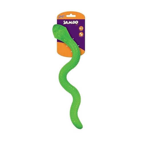 Brinquedo Jambo Pet Mordedor TPR Cobra Verde com Dispenser para Cães