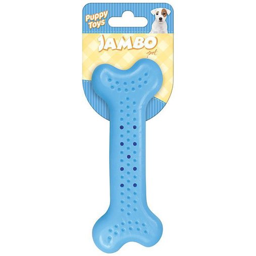Brinquedo Jambo Pet Mordedor Ossinho Baby Flat Azul para Cães Filhotes