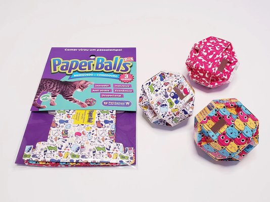 BRINQUEDO PAPER BALLS C/3UN PET GAMES