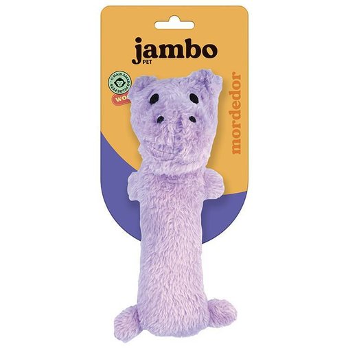 Brinquedo Jambo Pet Mordedor Pelúcia Barriguinha Hippo Rosa para Cães