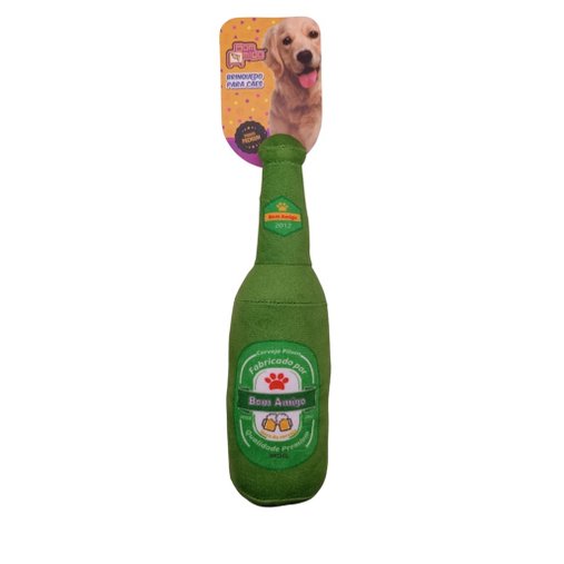 Brinquedo Bom Amigo Pelúcia Garrafa de Cerveja para Cães
