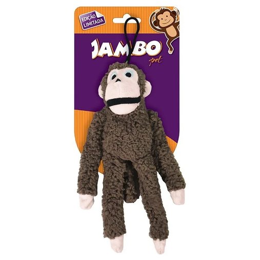 Brinquedo Jambo Pet Mordedor Pelúcia Macaco Mini Marrom para Cães