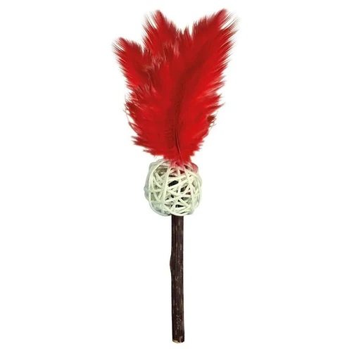 Brinquedo Jambo Pet Stick Bola e Pena Vermelha Matatabi para Gatos