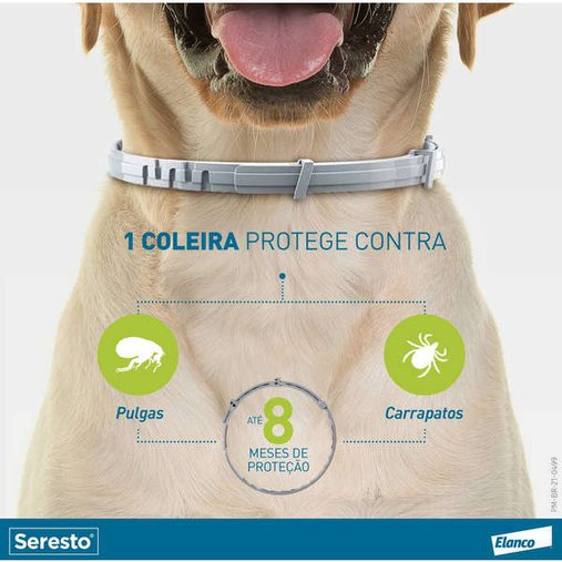 Coleira Antipulgas e Carrapatos Seresto para Cães acima de 8Kg
